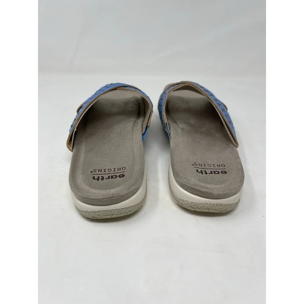 Earth Origins Blue Slide Comfort Sandal Women 8M